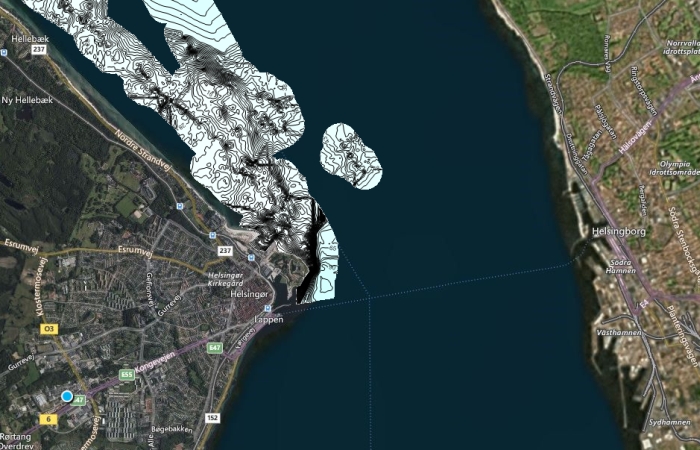 Öresund crowdmappat på danska sidan.